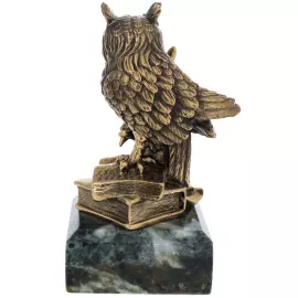 Bronze statuette "Owl on books"