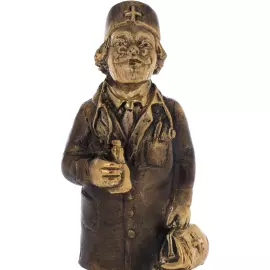 Статуэтка из бронзы "Врач" змеевик