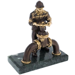 Bronze statuette "Gasman with a pipe" (coil)
