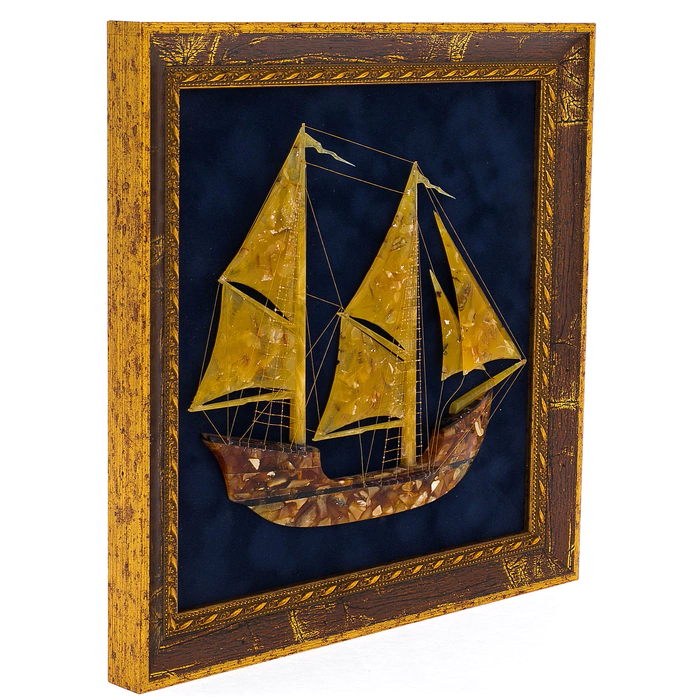Decorative panel made of amber "Schooner"