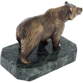 Статуэтка из бронзы "Медведь" змеевик