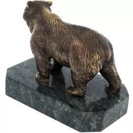 Статуэтка из бронзы "Медведь" змеевик