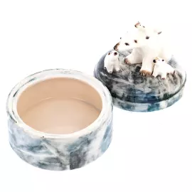 Шкатулка из фарфора "Белые медведи"