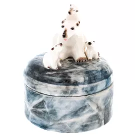 Шкатулка из фарфора "Белые медведи"