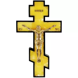 Cross made of amber and mahogany "Crucifixion" in a gift box