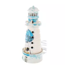 Night light made of porcelain "Mayak" with painting