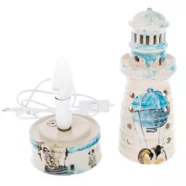 Night light made of porcelain "Mayak" with painting