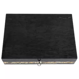 Шкатулка для часов "Александр" из клена "птичий глаз" и янтаря, графит