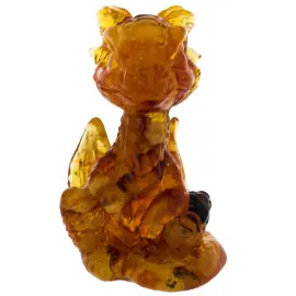 Скульптура из янтаря "Дракон сидящий", светлый