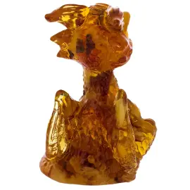 Скульптура из янтаря "Дракон сидящий", светлый