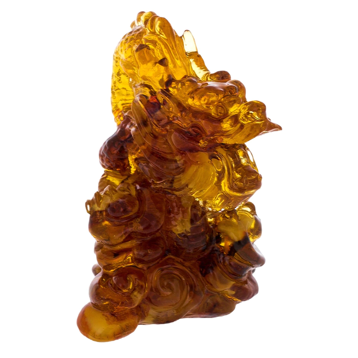 Amber sculpture "Dragon's Roar", light