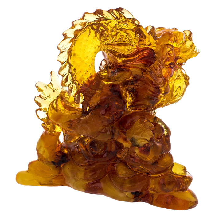 Amber sculpture "Dragon's Roar", light