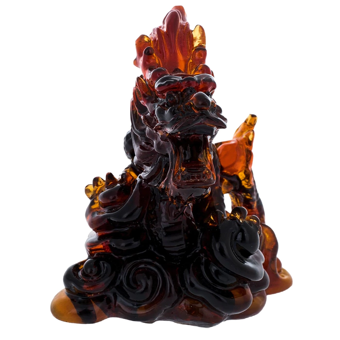Amber sculpture "Dragon's Roar", dark