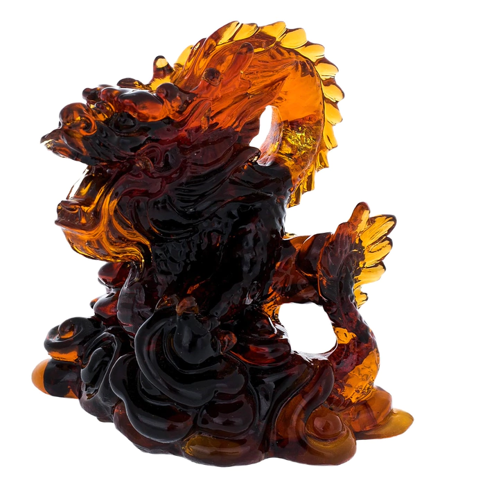 Amber sculpture "Dragon's Roar", dark