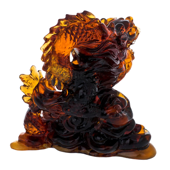 Amber sculpture "Dragon's Roar", dark