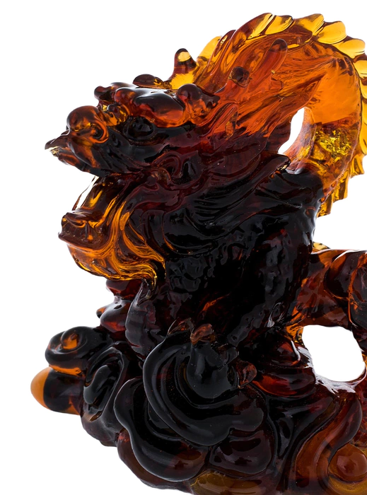 Amber sculpture "Dragon's Roar", dark