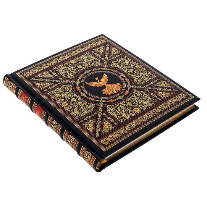 Gift book in leather cover "Russian lacquer painting" in English