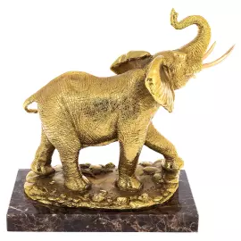 Скульптура "Слон" с позолотой