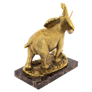 Golden elephant sculpture with gilding