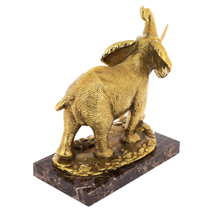 Golden elephant sculpture with gilding