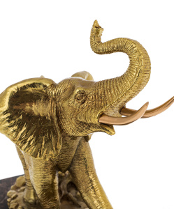 Golden elephant sculpture with gilding