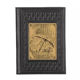 Обложка для паспорта в кожаном переплете "Страховщику-2" с сублимированной накладкой