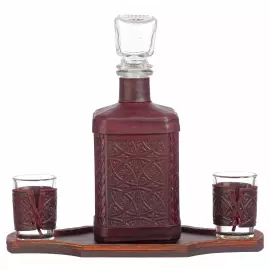 Графин в кожаном переплете "Моряку-1" с сублимированной накладкой