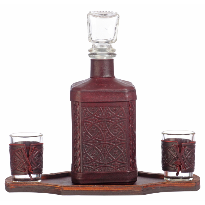 Графин в кожаном переплете "Моряку-1" с сублимированной накладкой