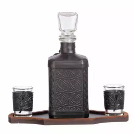 Графин в кожаном переплете "Моряку-2" с сублимированной накладкой