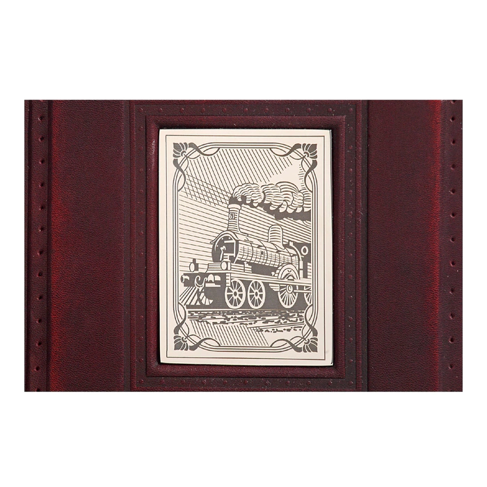 A5 leather-bound diary "Railwayman-1" with a nickel-plated cover