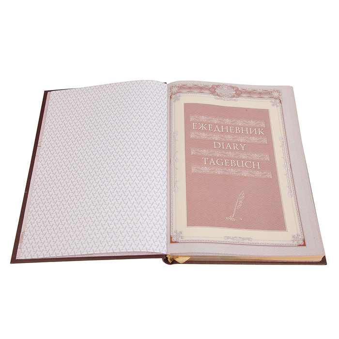 A5 leather-bound diary "Railwayman-1" with a nickel-plated cover