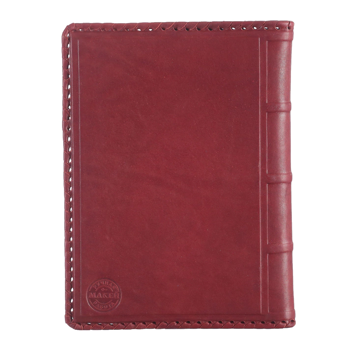 A5b leather-bound diary "To the Builder-4" with a nickel-plated cover