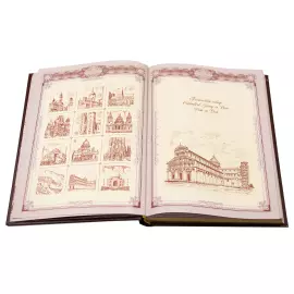 A5b leather-bound diary "Metallurg-1" with a nickel-plated cover