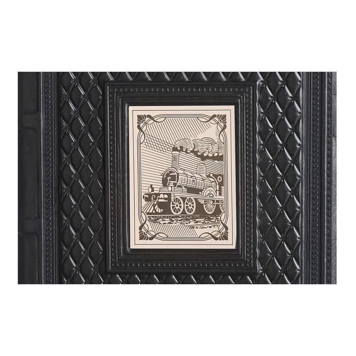 A5 leather-bound diary "Railwayman-2" with a nickel-plated cover