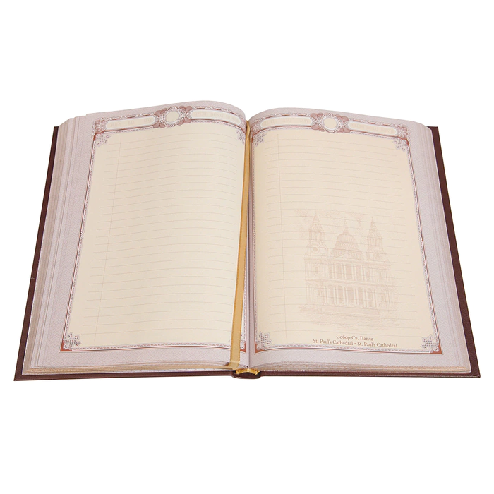 A5 leather-bound diary "Railwayman-2" with a nickel-plated cover