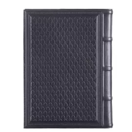 Ежедневник А5 в кожаном переплете "Учителю-5" с накладкой покрытой никелем