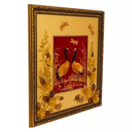 Картина из янтаря "Журавли"