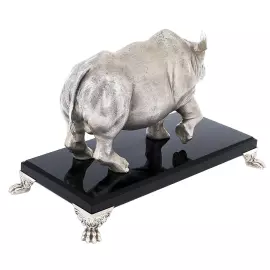 Скульптура "Носорог" с обсидианом
