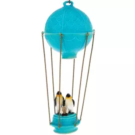 Шар воздушный из фарфора "Пингвины" бирюза