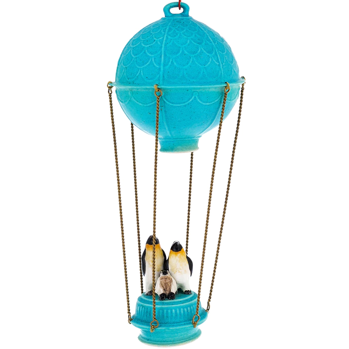 Balloon made of porcelain "Penguins" turquoise