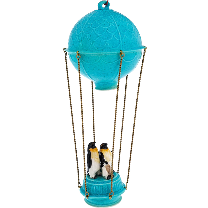 Balloon made of porcelain "Penguins" turquoise