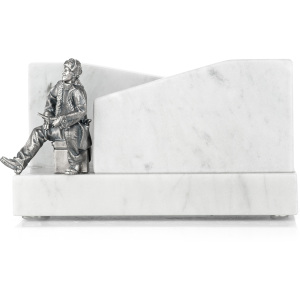 Napkin holder made of marble with silver "Ice fishing"