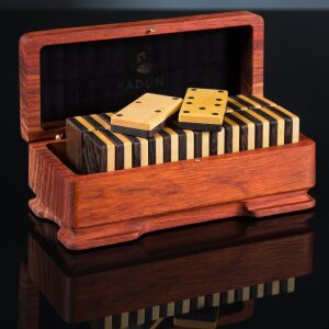 Dominoes made of paducah, wenge and ironwood