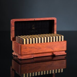 Dominoes made of paducah, wenge and ironwood
