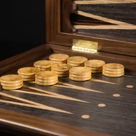 Peruvian walnut backgammon "Black Prince Elite"