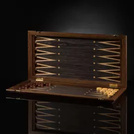 Peruvian walnut backgammon "Black Prince Elite"