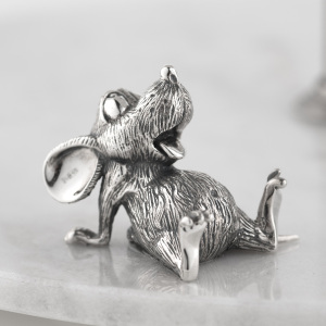 Marble slide "Mouse feast" with silver, small