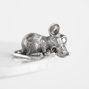 Marble slide "Mouse feast" with silver, small