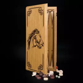 Нарды из дуба "Мустанг" светлый корпус