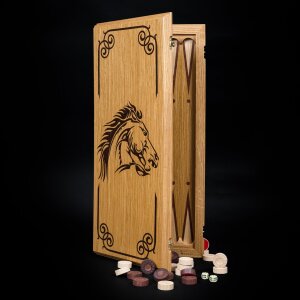 Backgammon made of oak "Mustang" light body